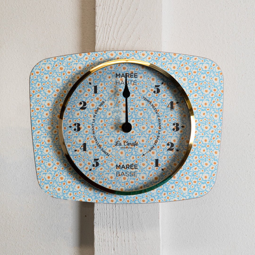 Horloge des Marées Motif Fleurs – Pendule Rétro