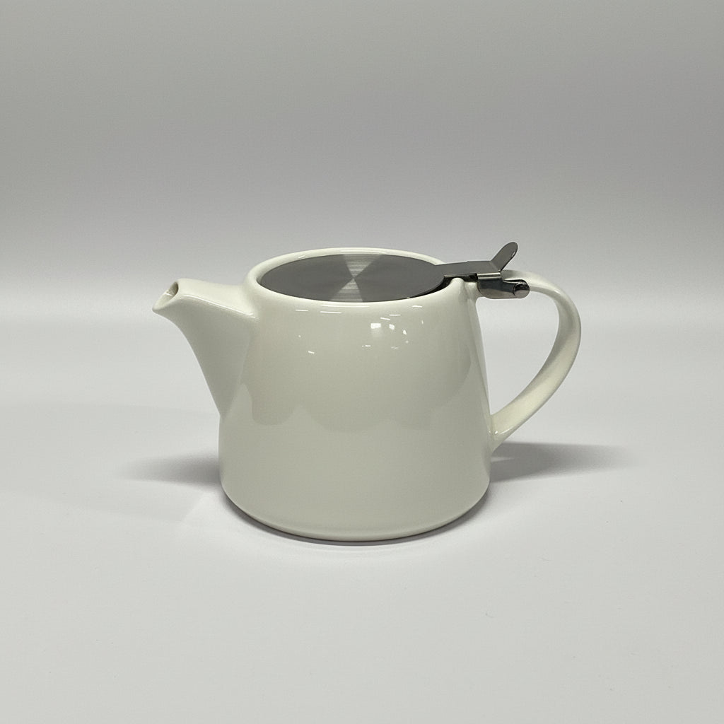 Théière Céramique Vintage 500ml – Design Rétro Coloré en céramique blanche, style années 50-70, décoration maison vintage.