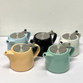Lot de cinq théières en céramique vintage 500ml – Design rétro coloré années 50-70, décoration maison rétro élégante.
