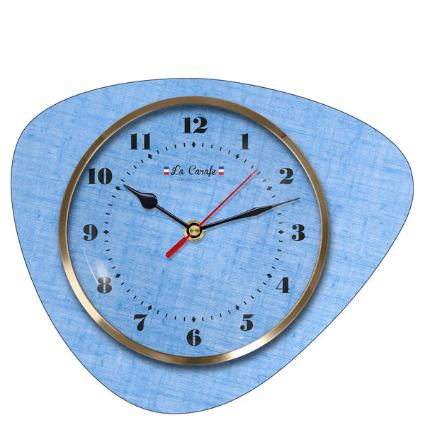 Horloge Murale Médiator Bleu Vintage Cadran Uni – Pendule Rétro style années 50-70, décoration maison vintage authentique.