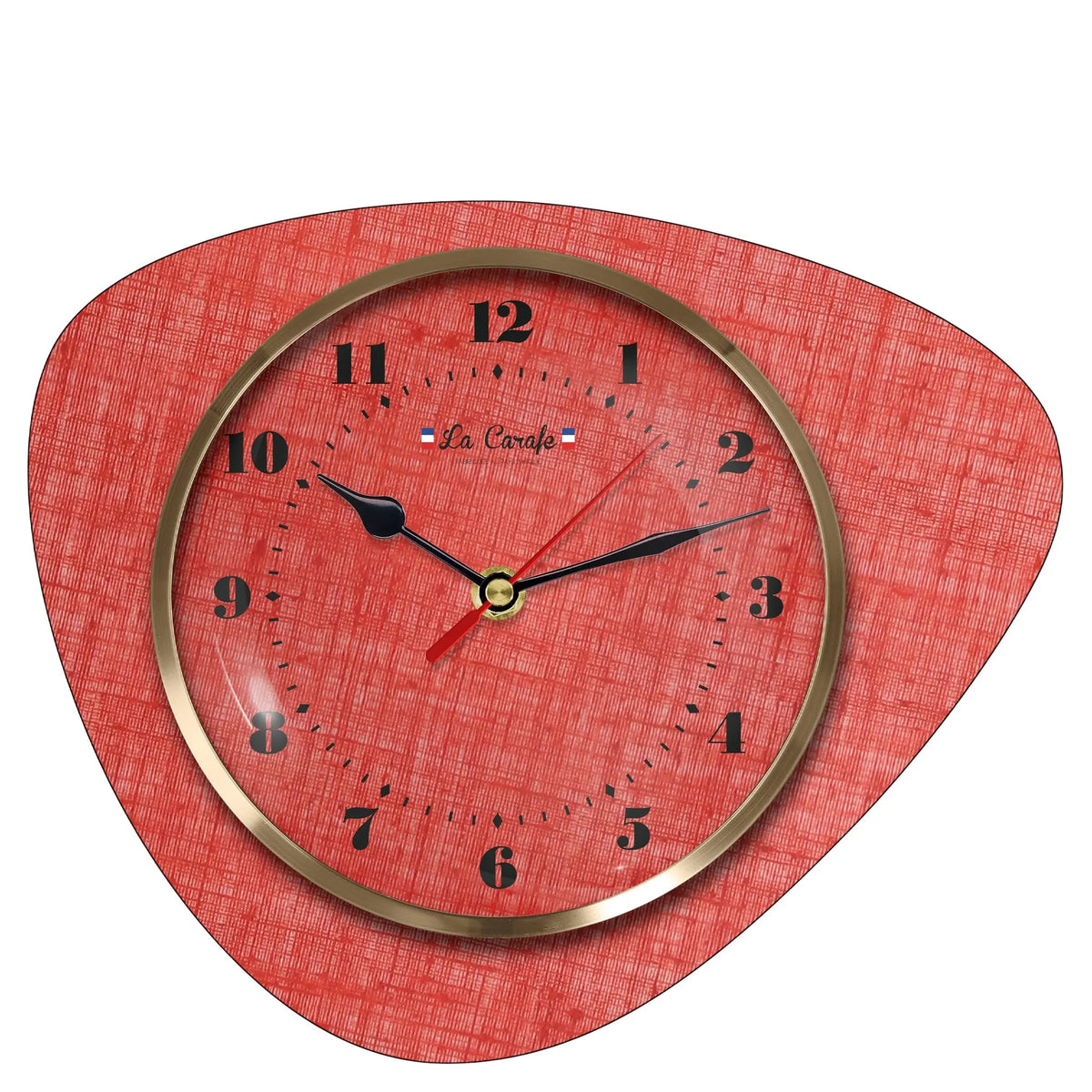 Horloge Murale Médiator Rouge Vintage Cadran Uni – Pendule Rétro style années 50-70 pour décoration maison vintage élégante.