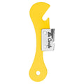 Ouvre-Boîte Rétro en Acier Inoxydable jaune vintage années 50-70, accessoire cuisine rétro durable et authentique.