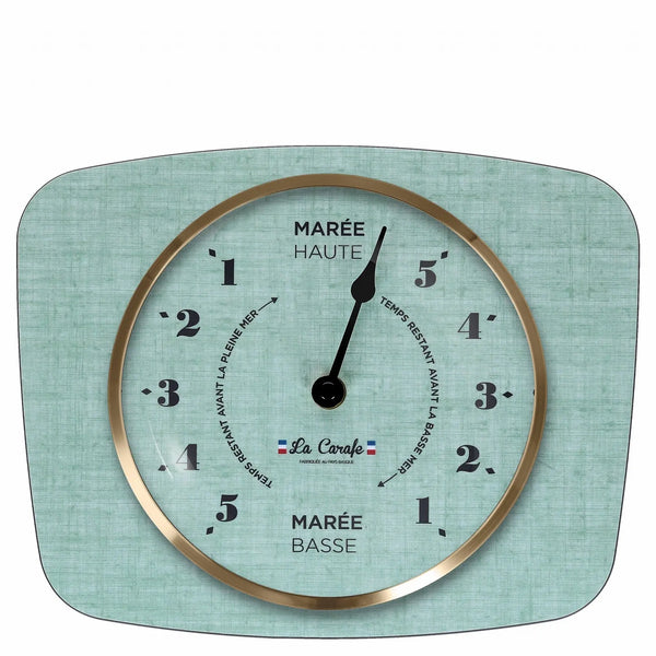 Horloge des Marées Vert Vintage – Pendule à Marée Cadran Uni en style rétro années 50-70, décoration maison vintage.
