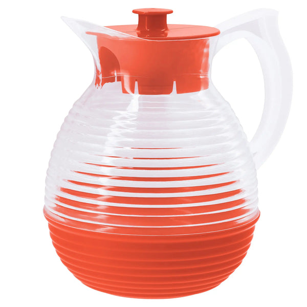 Carafe Vintage Orange Abricot – Pichet Rétro Made in France en verre et plastique, style années 60, décoration maison vintage