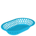 Corbeille Ovale Rétro Made in France bleu turquoise en plastique vintage des années 50-70 pour décoration maison vintage.