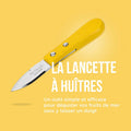 Lancette à Huîtres en Acier Inoxydable vintage années 50-70, manche bois rétro, outil cuisine et décoration maison vintage.