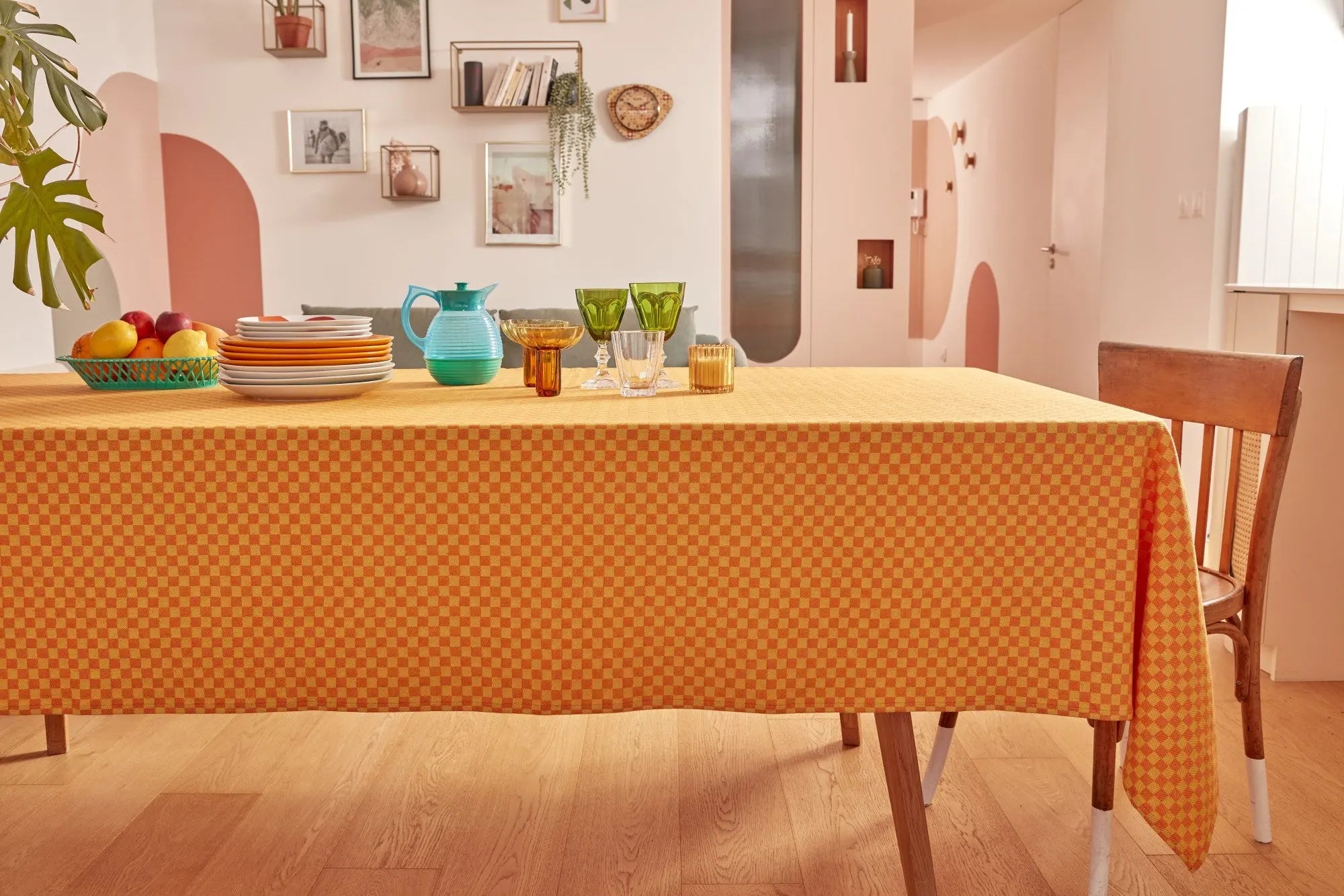 La Nappe Damier 180x350cm - La Carafe