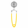 Pince à Thé Infuseur Rétro avec manche jaune, infuseur en acier inox vintage pour décoration cuisine années 50-70