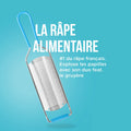 Râpe acier inoxydable rétro bleu, design vintage années 50-70, ustensile cuisine vintage de qualité authentique.