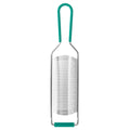 Râpe acier inoxydable rétro avec manche vert vintage, design années 50-70, accessoire cuisine rétro durable et élégant