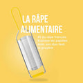 Râpe acier inoxydable rétro jaune style vintage années 50-70, qualité pro pour décoration cuisine maison vintage.