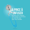 Pince à Thé Infuseur Rétro vintage en métal et plastique bleu, accessoire cuisine rétro années 50-70, décoration maison vintage.