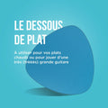 Sous plat décoratif vintage bleu azur uni – Repose plat chaud rappelant design Médiator des années 50-70, décoration maison rétro.