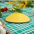 Sous plat décoratif vintage jaune citron uni – Repose plat chaud, design rétro années 50-70, décoration maison vintage élégante.