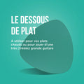 Sous plat décoratif vintage vert lagune uni – Repose plat chaud style rétro années 50-70 pour décoration maison vintage