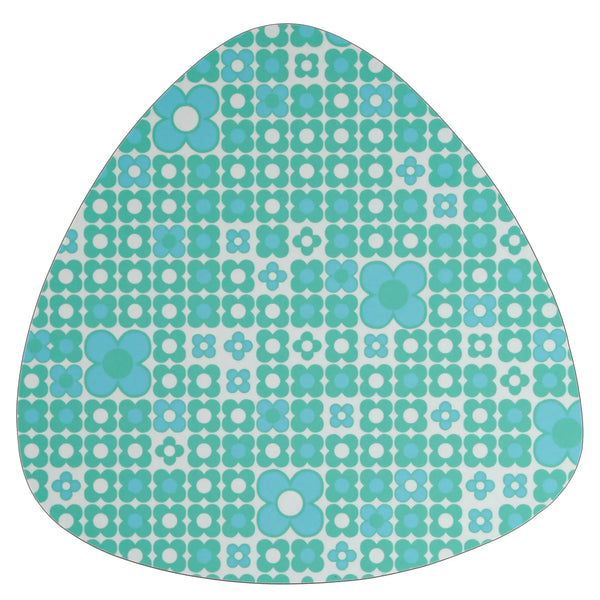Sous plat décoratif vintage motif floral bleuet vert et bleu – design rétro années 50-70, décoration maison vintage authentique