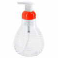 Distributeur de savon mousse – Style rétro 450 mL en verre vintage avec pompe blanche et détail orange, décoration maison vintage.