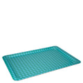 Grand plateau rectangulaire motif Vichy vert Figue vintage années 50-70, design rétro pour décoration maison authentique.