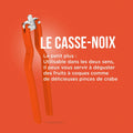 Le casse noix vintage en acier et plastique rouge, ustensile rétro années 50-70 pour décoration maison vintage.