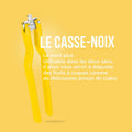 Le casse noix vintage jaune style années 50-70, robuste et authentique, accessoire rétro pour décoration maison vintage.