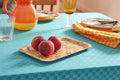 Petit plateau rectangulaire motif Capucine vintage en mélamine aux couleurs jaunes et oranges, décoration maison rétro années 50-70.