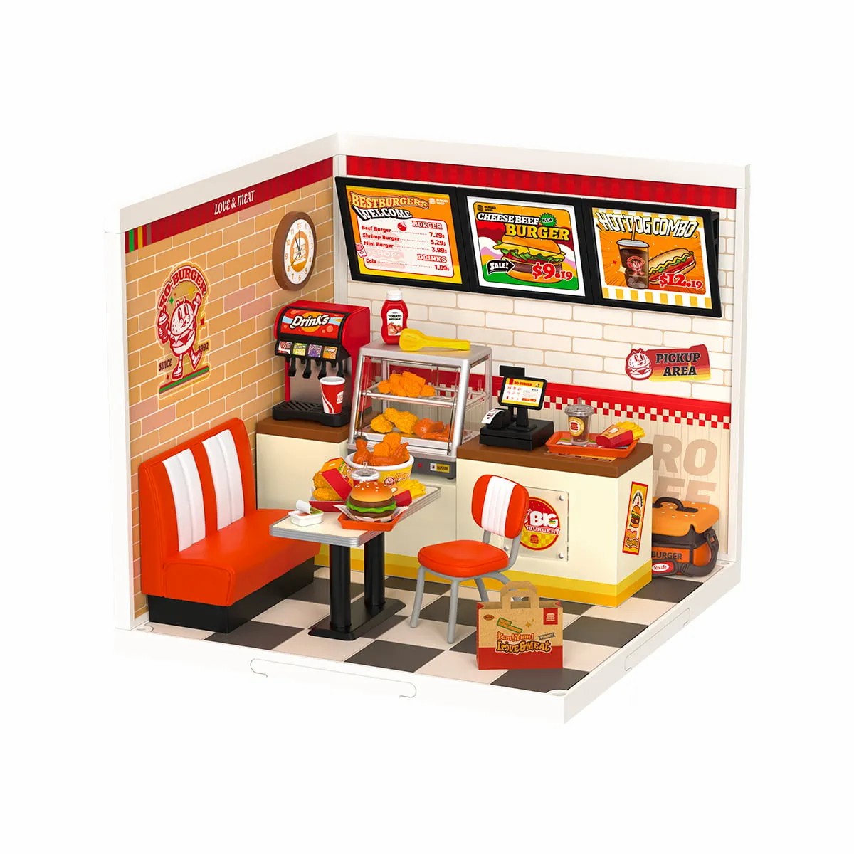 Kit de Maison Miniature DIY – Yum Yum Burgers DW010