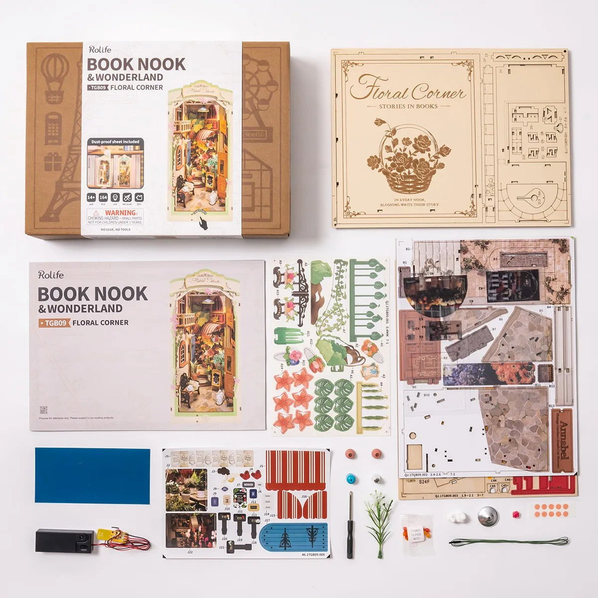 Insert de Bibliothèque Book Nook – Floral Corner TGB09