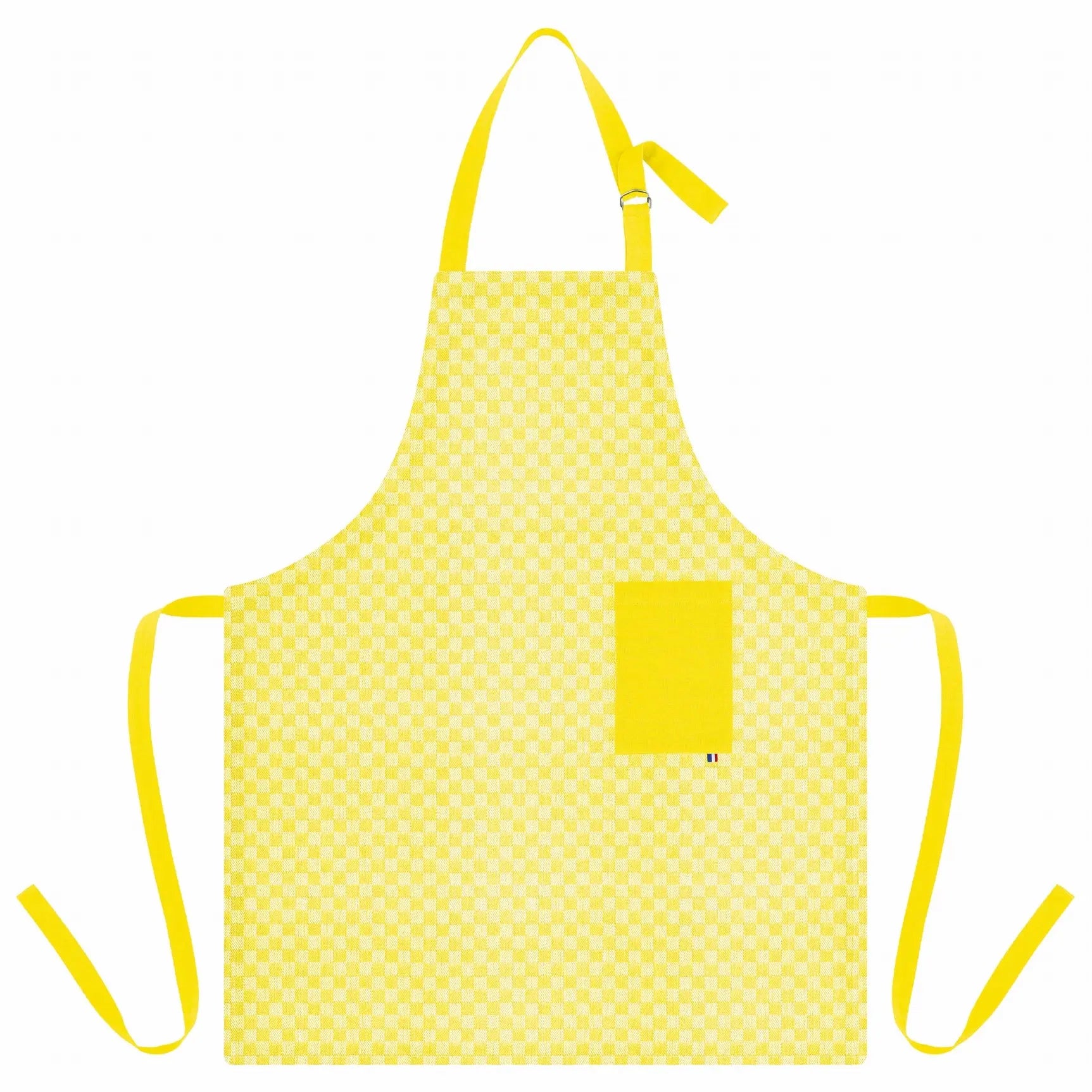 TABLIER DE CUISINE DAMIER CITRON