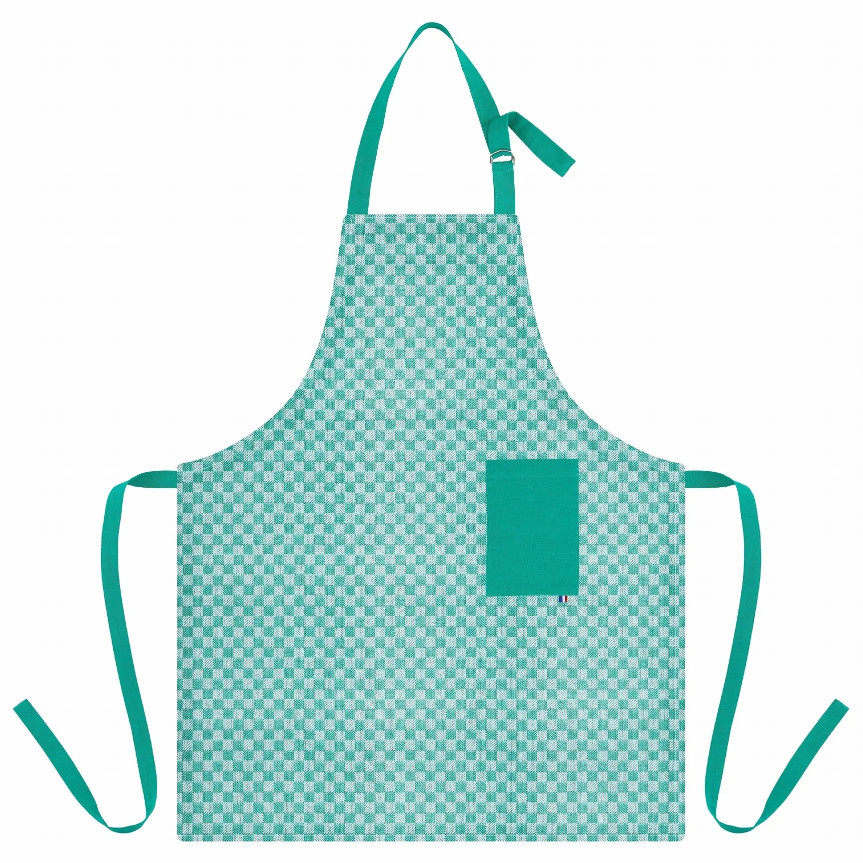 TABLIER DE CUISINE DAMIER LAGUNE