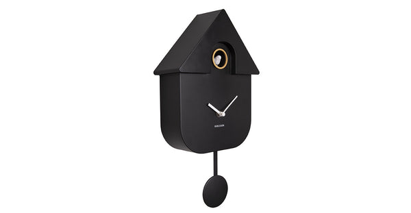 Horloge murale Modern Cuckoo noir, Karlsson Present Time, La Carafe