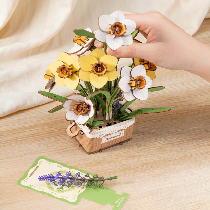 Bouquet de narcisses en bois RoWood