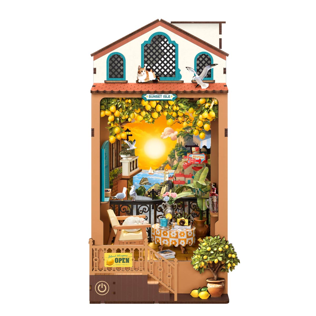 Book nook Rolife, île au coucher du soleil
