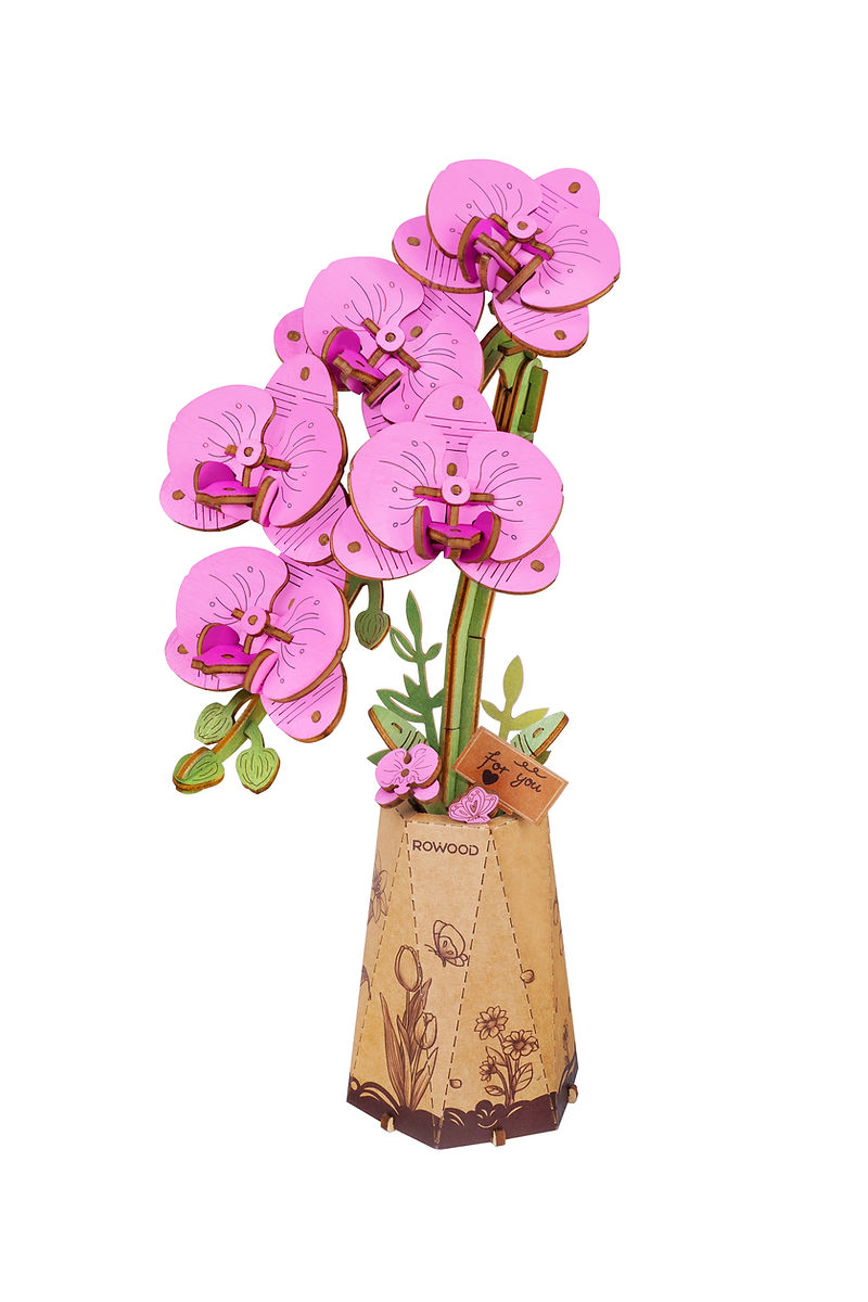 Orchidée violette en bois RoWood