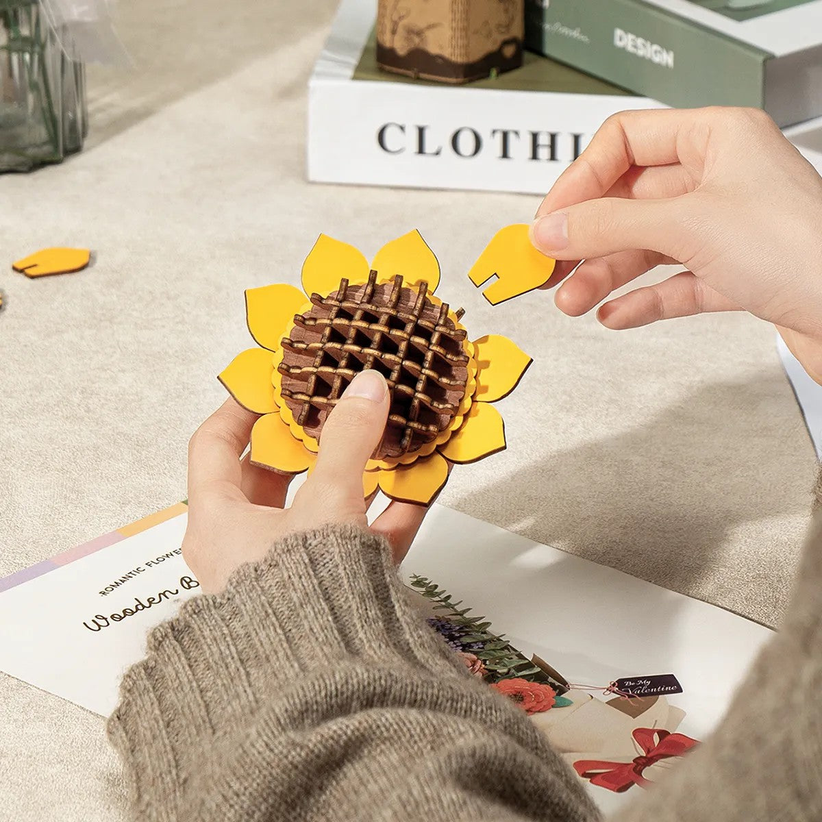 Puzzle 3D en Bois – Wooden Flower Bouquet TW01H