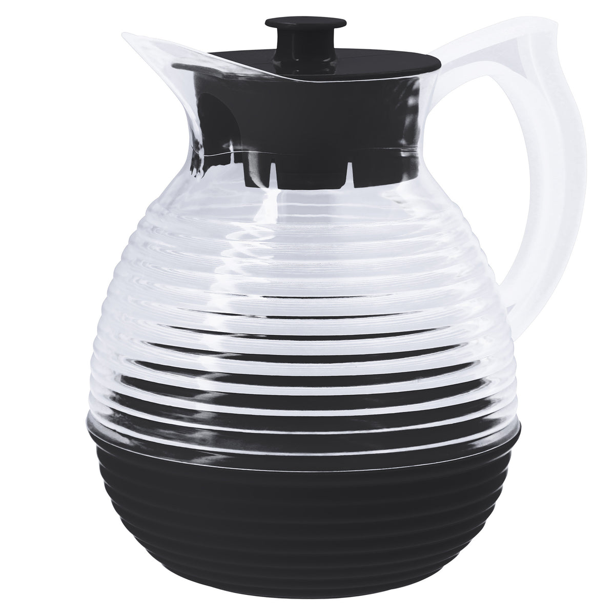 CARAFE REGLISSE en verre vintage et plastique noir, style rétro années 50-70 pour décoration maison vintage authentique
