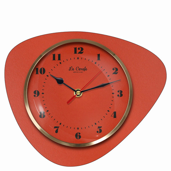 Horloge Murale Médiator Orange Abricot Cadran Uni – Pendule Rétro vintage années 50-70 déco maison rétro La Carafe