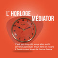 Horloge Murale Médiator Orange Abricot Cadran Uni – Pendule Rétro vintage années 50-70, décoration maison rétro élégante.