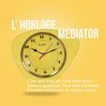 Horloge Murale Médiator Jaune Citron – Pendule Vintage Rétro design années 50-70 pour décoration maison vintage rétro