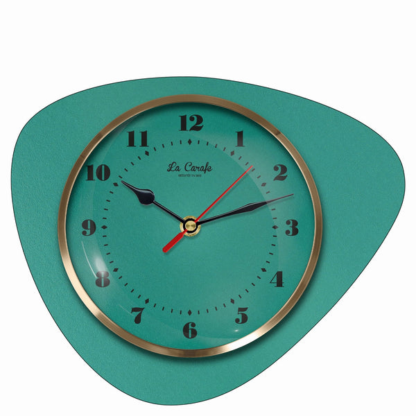 Horloge Murale Médiator Vert Lagune Cadran Uni – Pendule Rétro vintage années 50-70 décoration maison authentique
