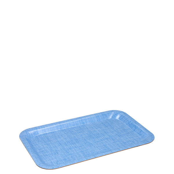 Petit plateau bleu vintage en métal, stylé rétro des années 50-70, idéal décoration maison vintage authentique.