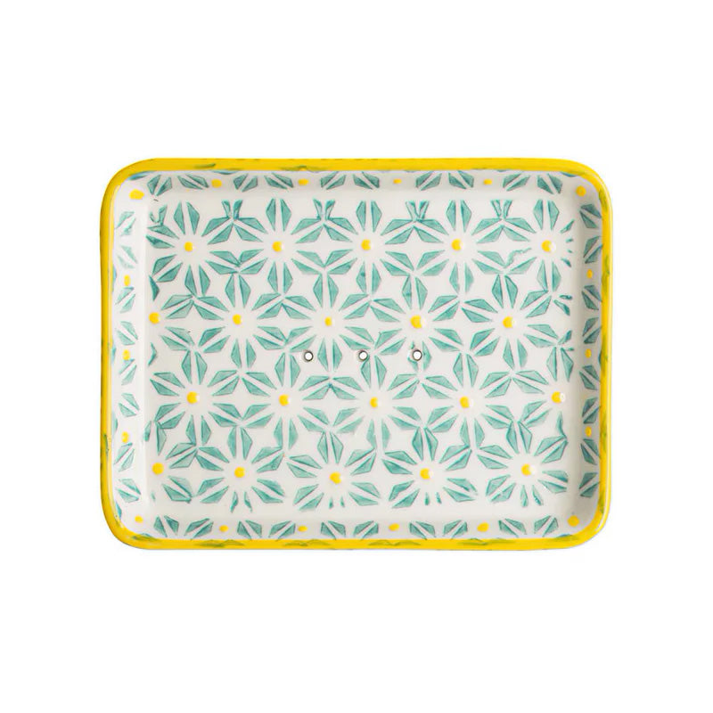 Porte-savon rectangulaire motif rétro