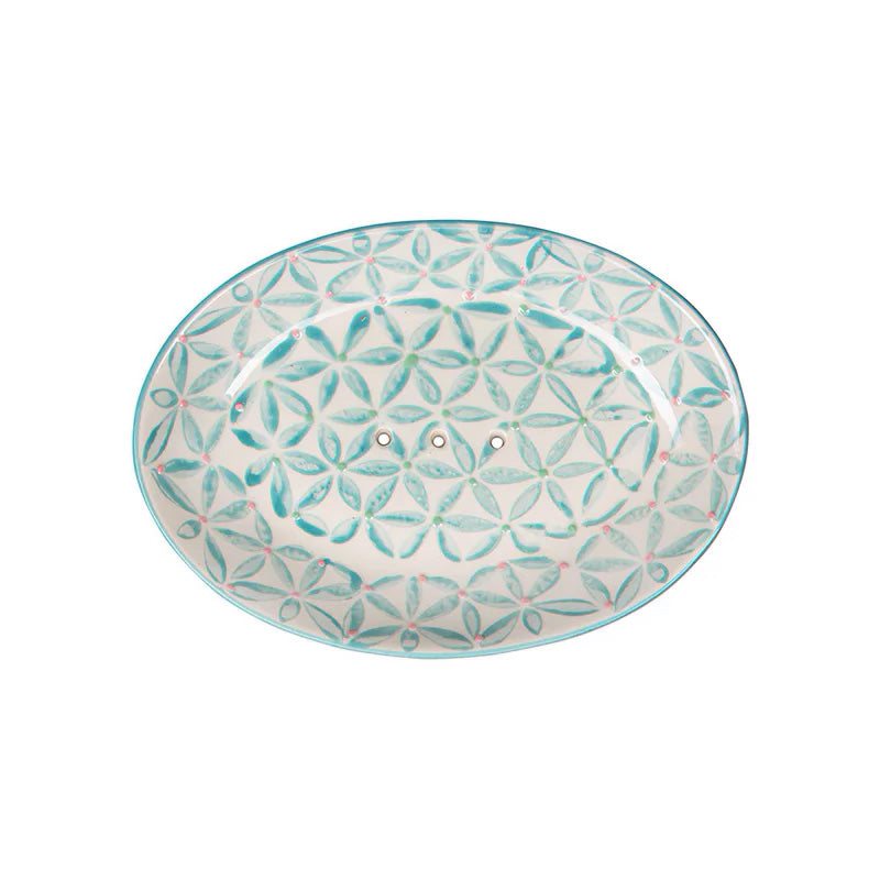 Porte-savon ovale motif rétro