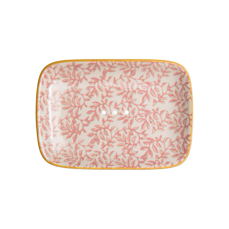 Porte-savon rectangulaire motif floral