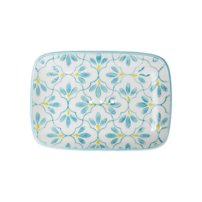 Porte-savon rectangulaire motif floral