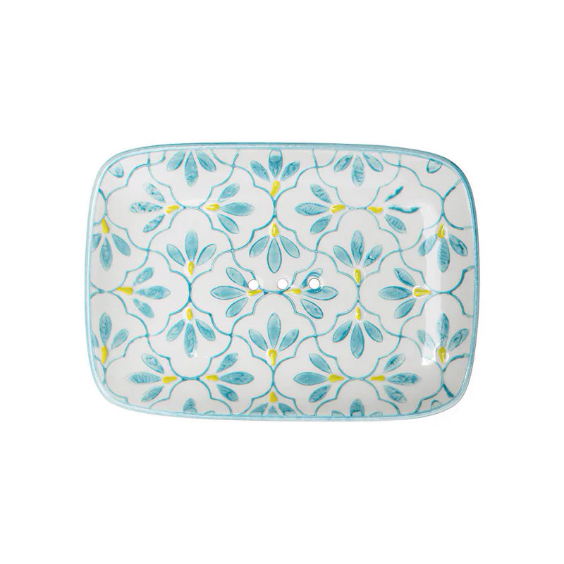 Porte-savon rectangulaire motif floral
