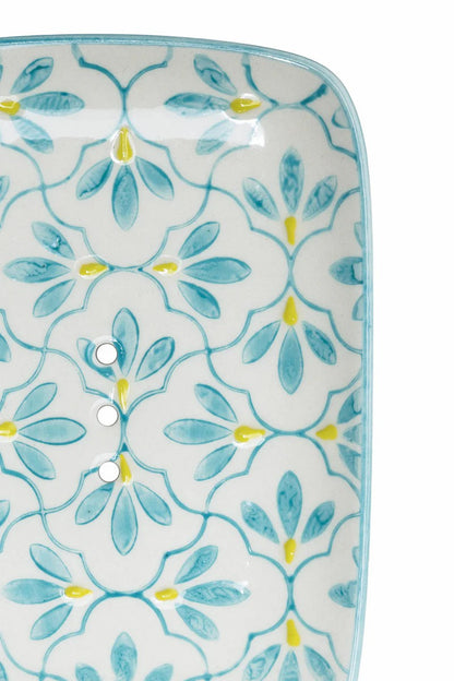 Porte-savon rectangulaire motif floral