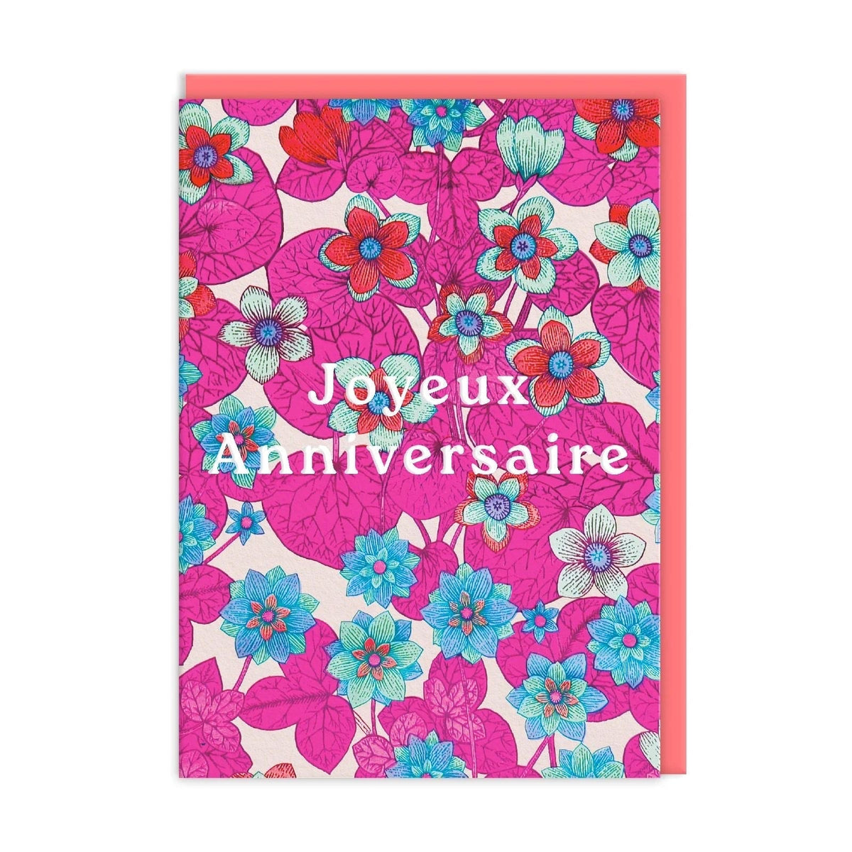 Carte d'anniversaire florale néon V&A