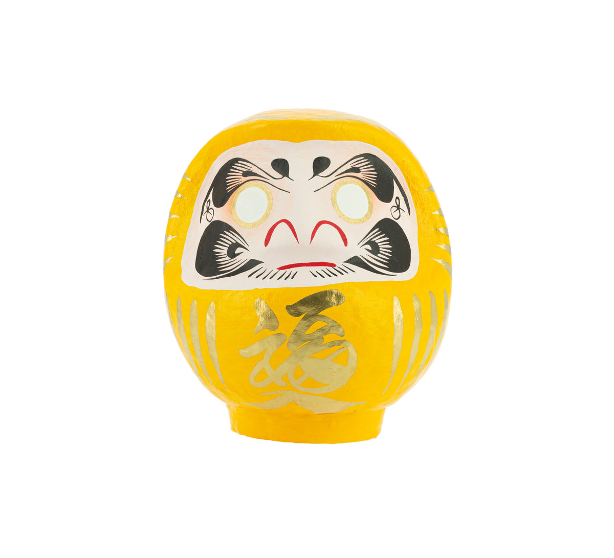 Daruma traditionnel jaune - 12 cm