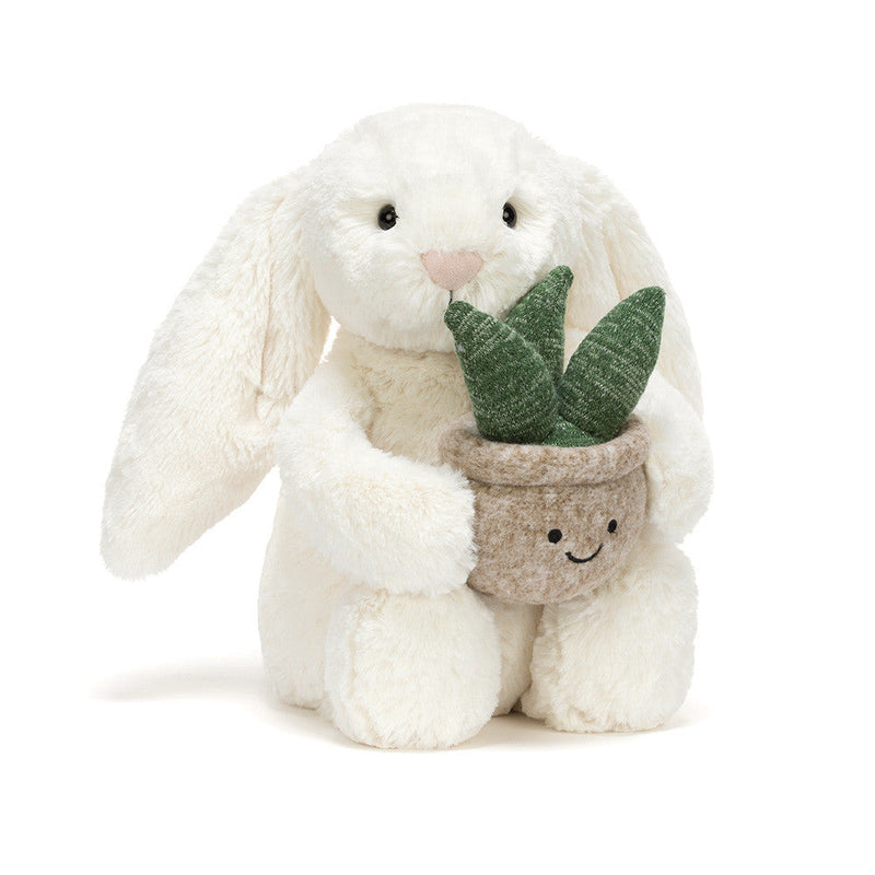 Peluche Cream Bunny with Plant, Jellycat
