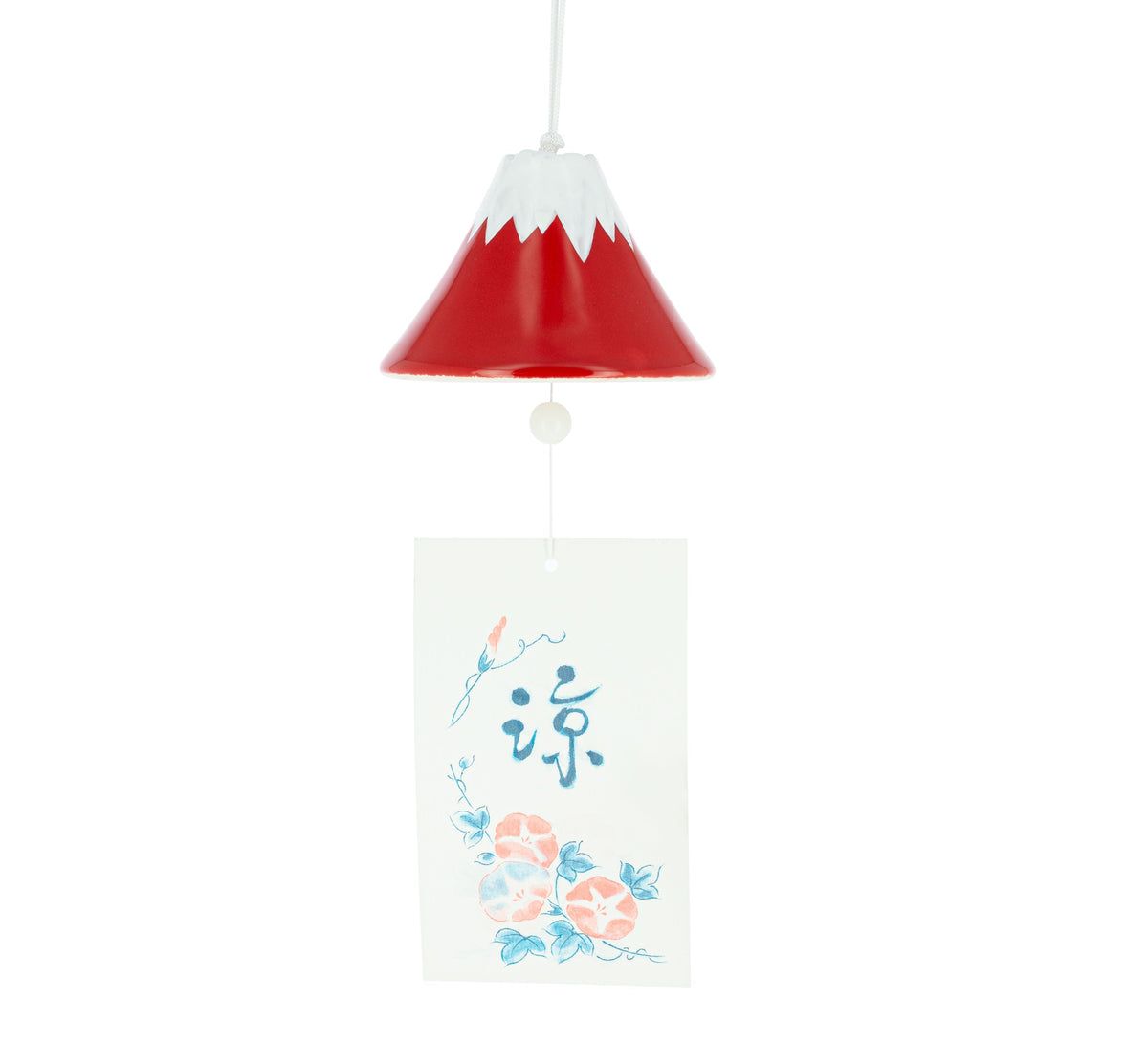 Cloche Furin en céramique Fuji rouge